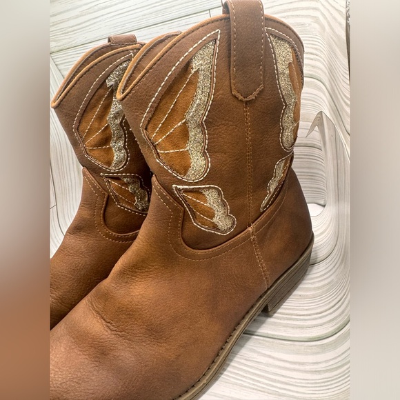 Steve Madden Girl Boots Brown and Gold size 5 - Picture 4 of 6